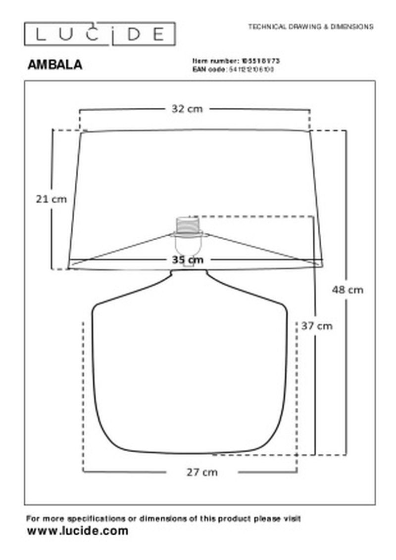 Lucide AMBALA - Stolná lampa - 1xE27 - Natural